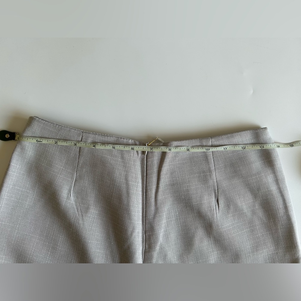 NEW By You Light Gray Tailored Skort - Business Casual Wrap Shorts Skirt - Picture 8 of 10